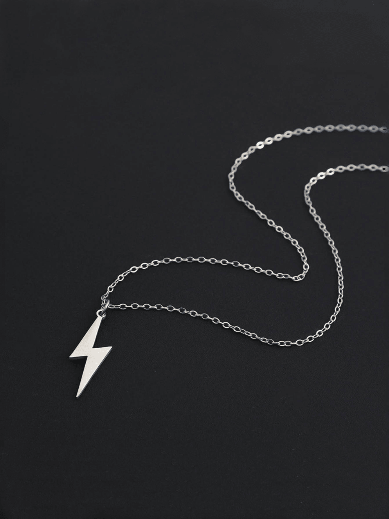 Men'S Accessories Chain - Stainless Steel Lightning Bolt Necklace For