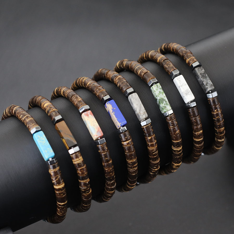 Men Retro 5mm Natural Coconut  - مراجعة Men Accessories Amazon وسعره