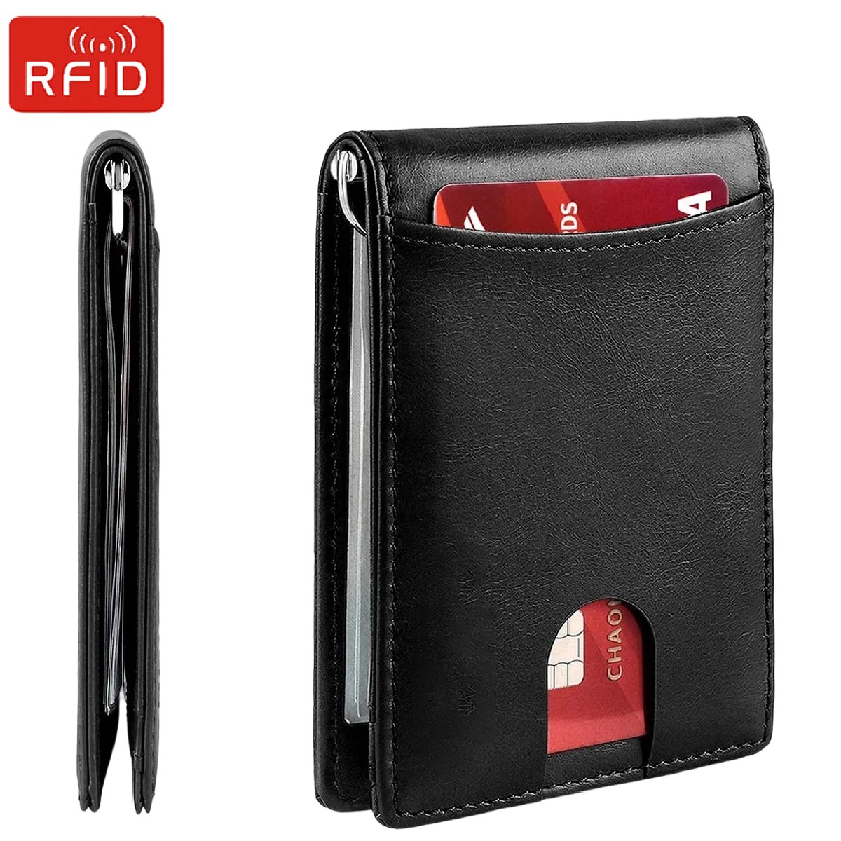 RFID Business Card Holder Men  - مراجعة Money Clip Slim وسعره
