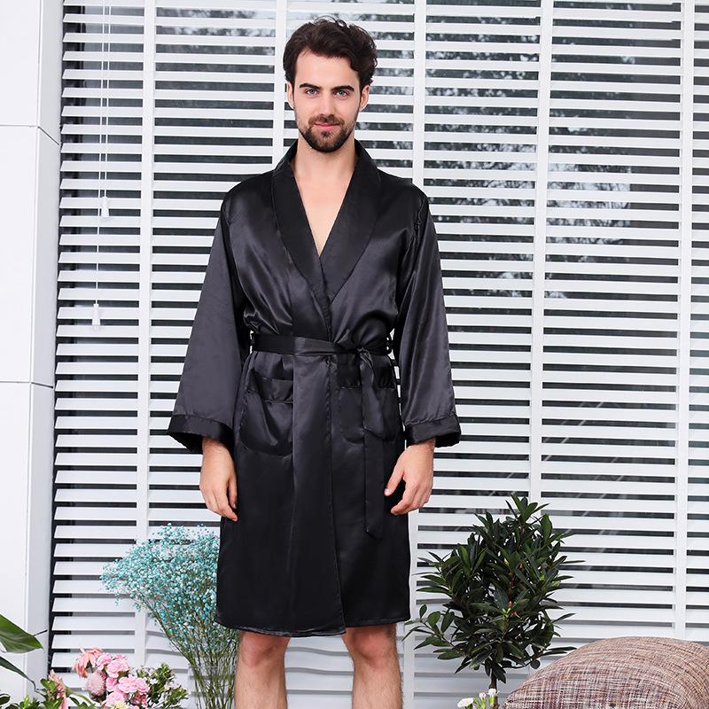 Men Robe With Shorts 2 Pcs Sil - مراجعة Men'S Kimono Accessories وسعره
