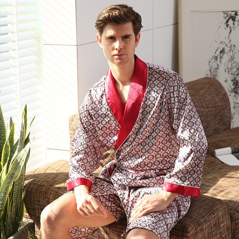 Men Robe With Shorts 2 Pcs Sil - مراجعة Men'S Kimono Accessories وسعره