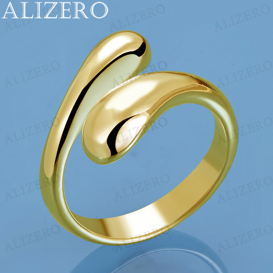 ALIZERO 18K Gold Water Drop Ri - مراجعة Men'S Accessories Drop Shipping وسعره
