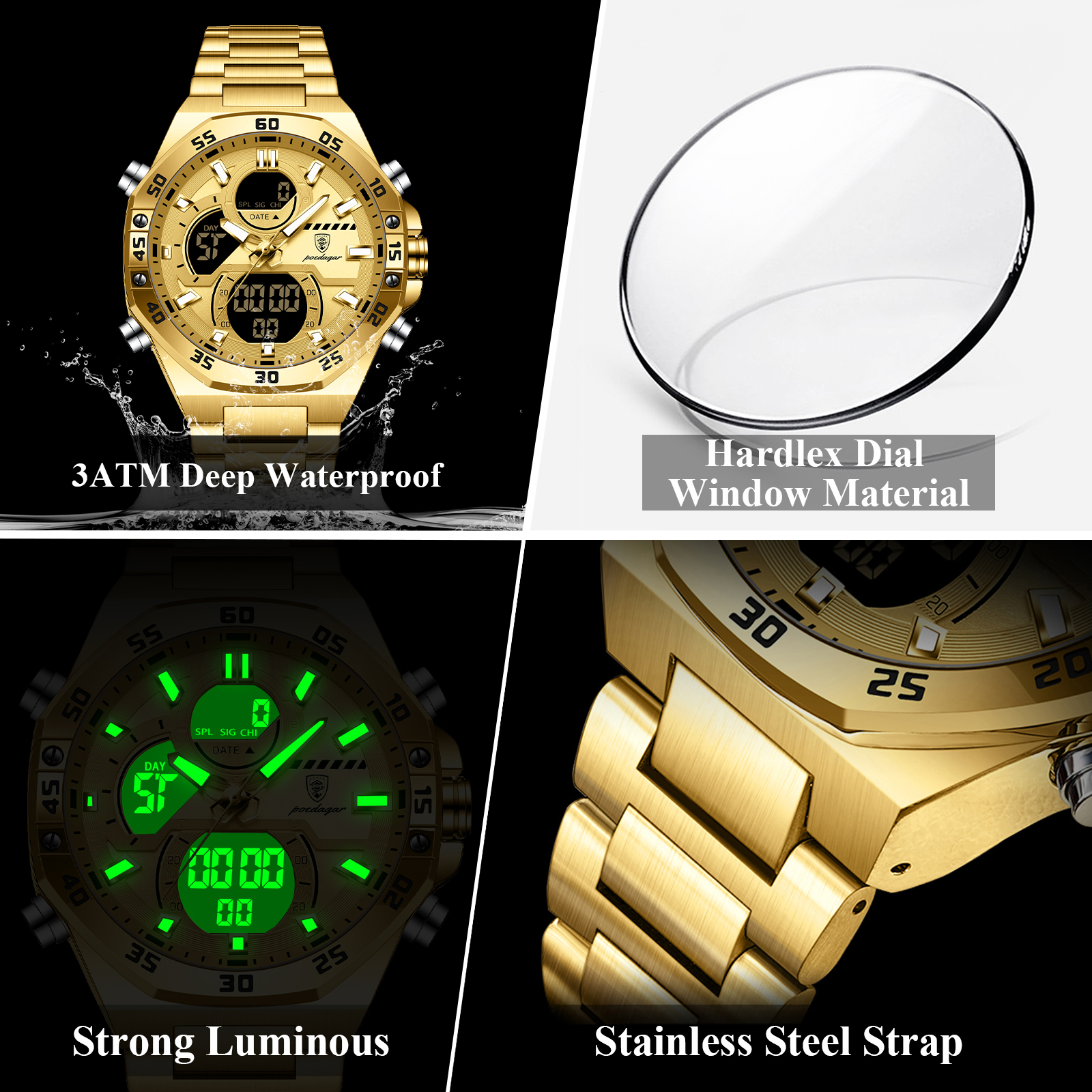 POEDAGAR Sport Men Watch LED W - مراجعة Men Accessories Jewelry وسعره