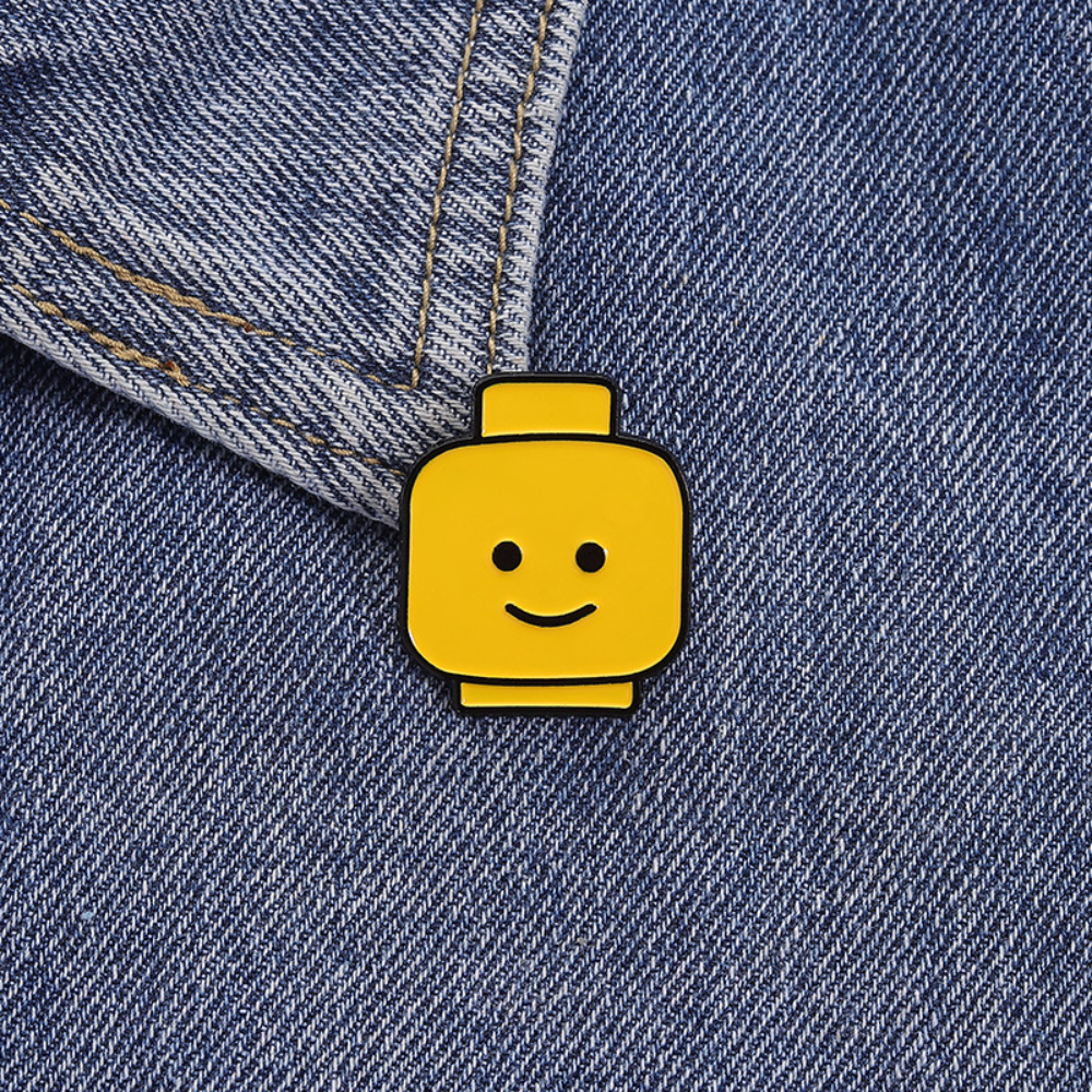 Cute Yellow Pin Block Man Smil - مراجعة Men'S Yellow Accessories وسعره