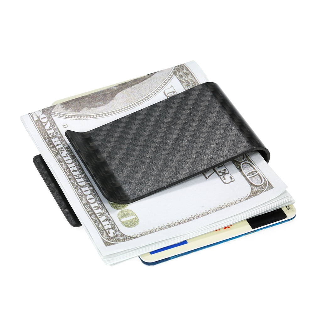 Black Carbon Fiber Wallet Mone - مراجعة Money Clip Slim وسعره