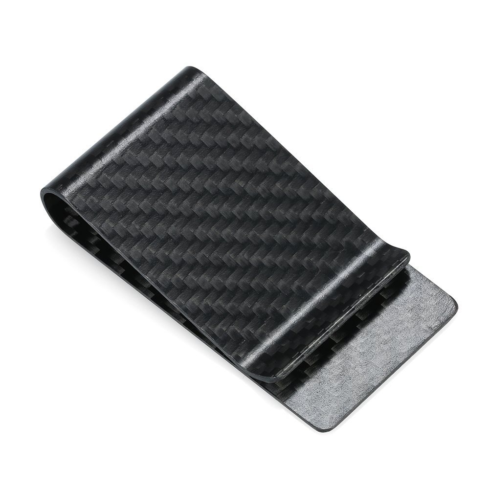 Black Carbon Fiber Wallet Mone - مراجعة Money Clip Slim وسعره