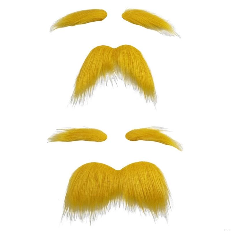 F68E Novelty Moustaches Beard  - مراجعة Men'S Yellow Accessories وسعره