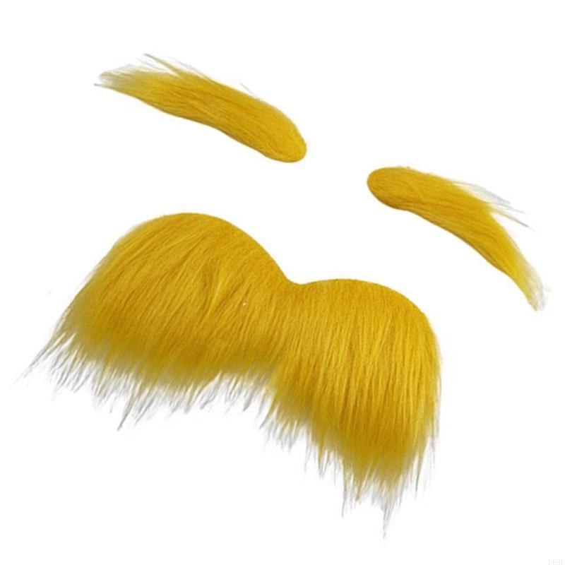 F68E Novelty Moustaches Beard  - مراجعة Men'S Yellow Accessories وسعره