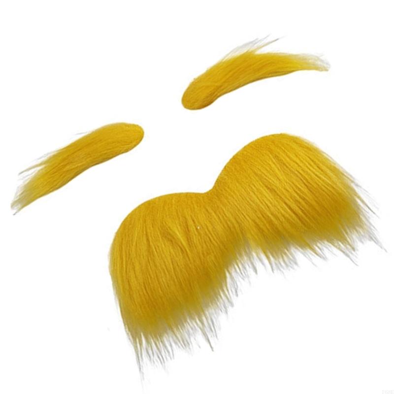 F68E Novelty Moustaches Beard  - مراجعة Men'S Yellow Accessories وسعره