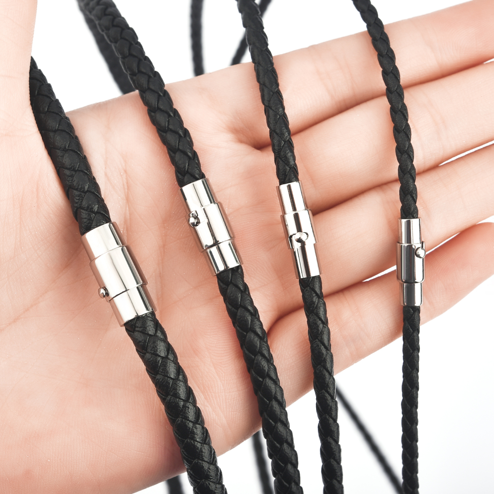 45/50/60cm Leather Necklace Wa - مراجعة Men'S Accessories Chain وسعره