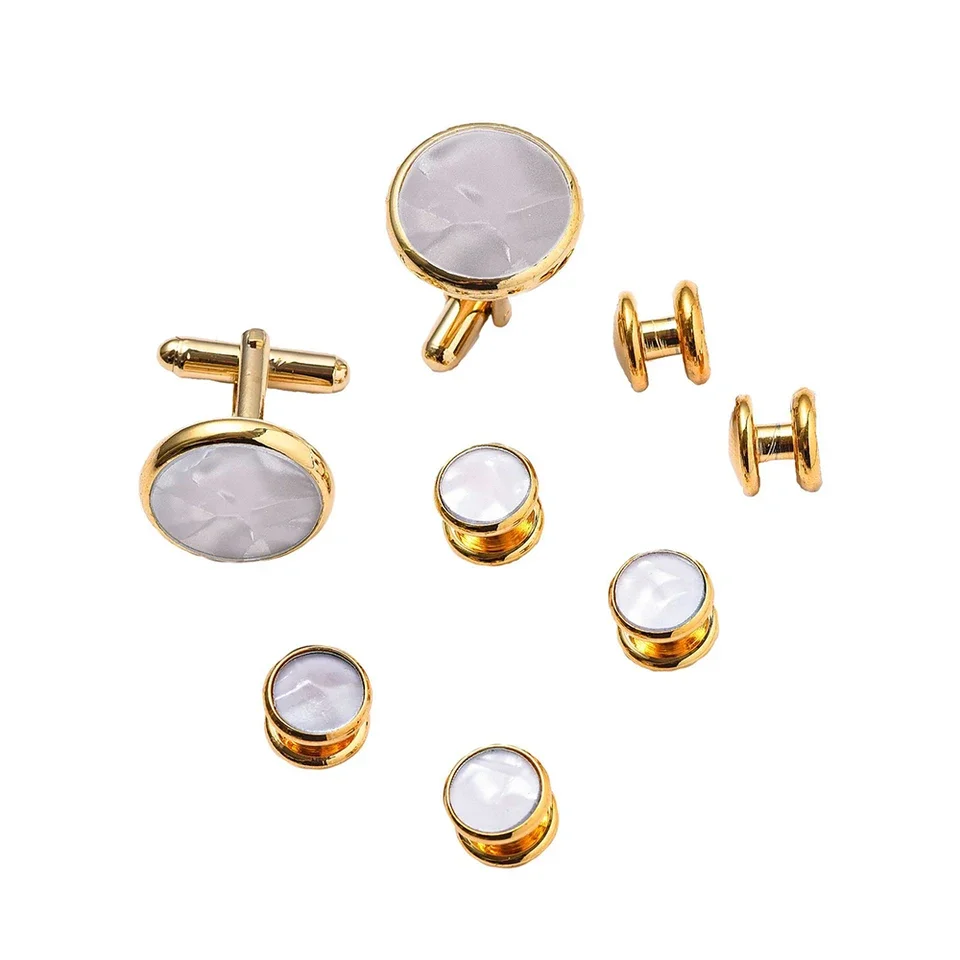 8PCS Elegant Copper Shell Cuff - مراجعة Men'S Accessories With Suits وسعره