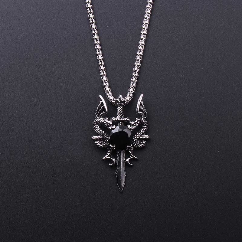 Double Dragon Black Gem Cross  - مراجعة Men Accessories Jewelry وسعره