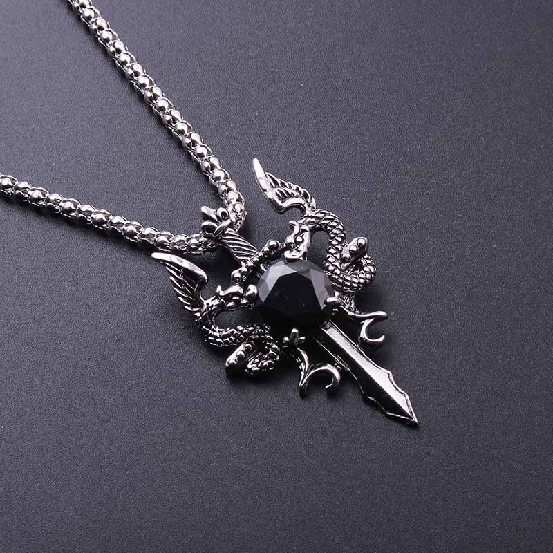 Double Dragon Black Gem Cross  - مراجعة Men Accessories Jewelry وسعره