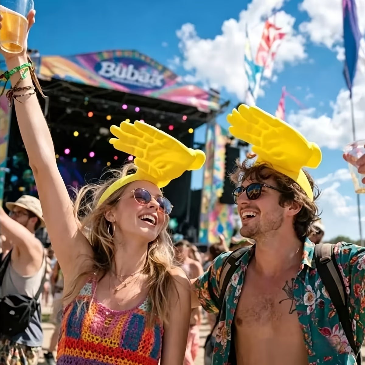 Universal Palm-Shaped Sun Hat  - مراجعة Men'S Yellow Accessories وسعره