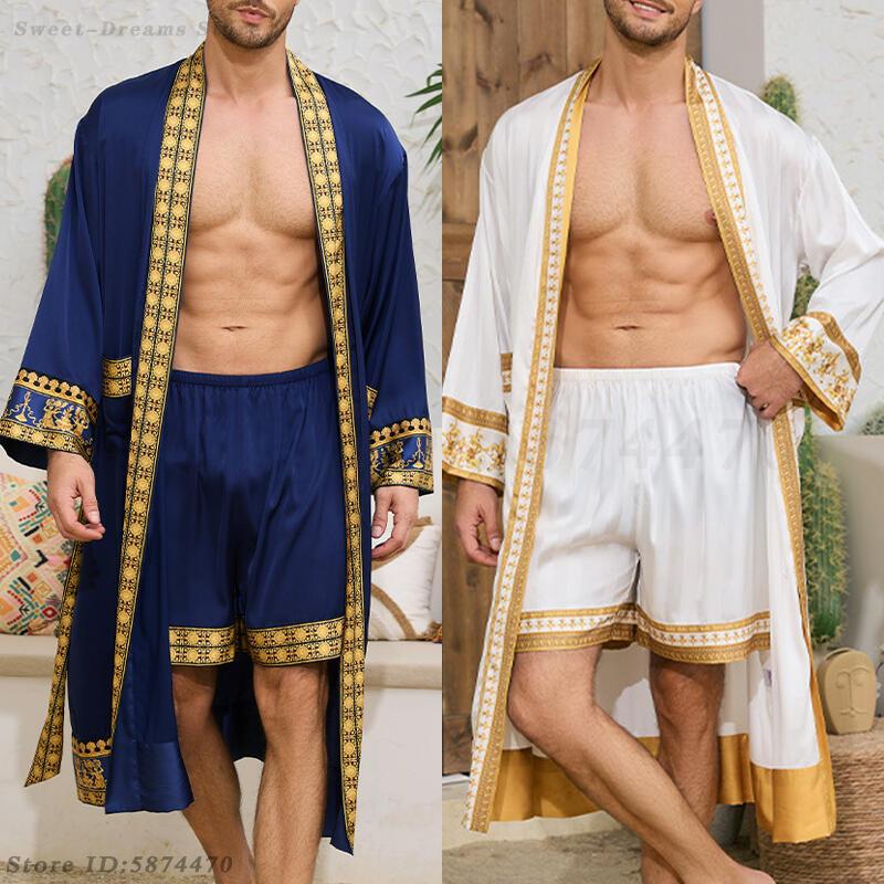 Men's Long Robe Pajamas Set Ba - مراجعة Men'S Kimono Accessories وسعره