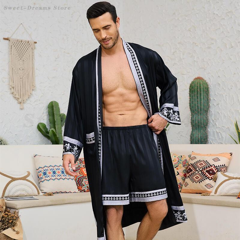Men's Long Robe Pajamas Set Ba - مراجعة Men'S Kimono Accessories وسعره
