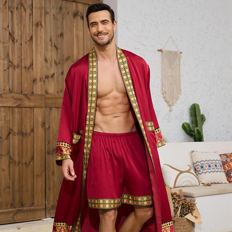 Men's Long Robe Pajamas Set Ba - مراجعة Men'S Kimono Accessories وسعره